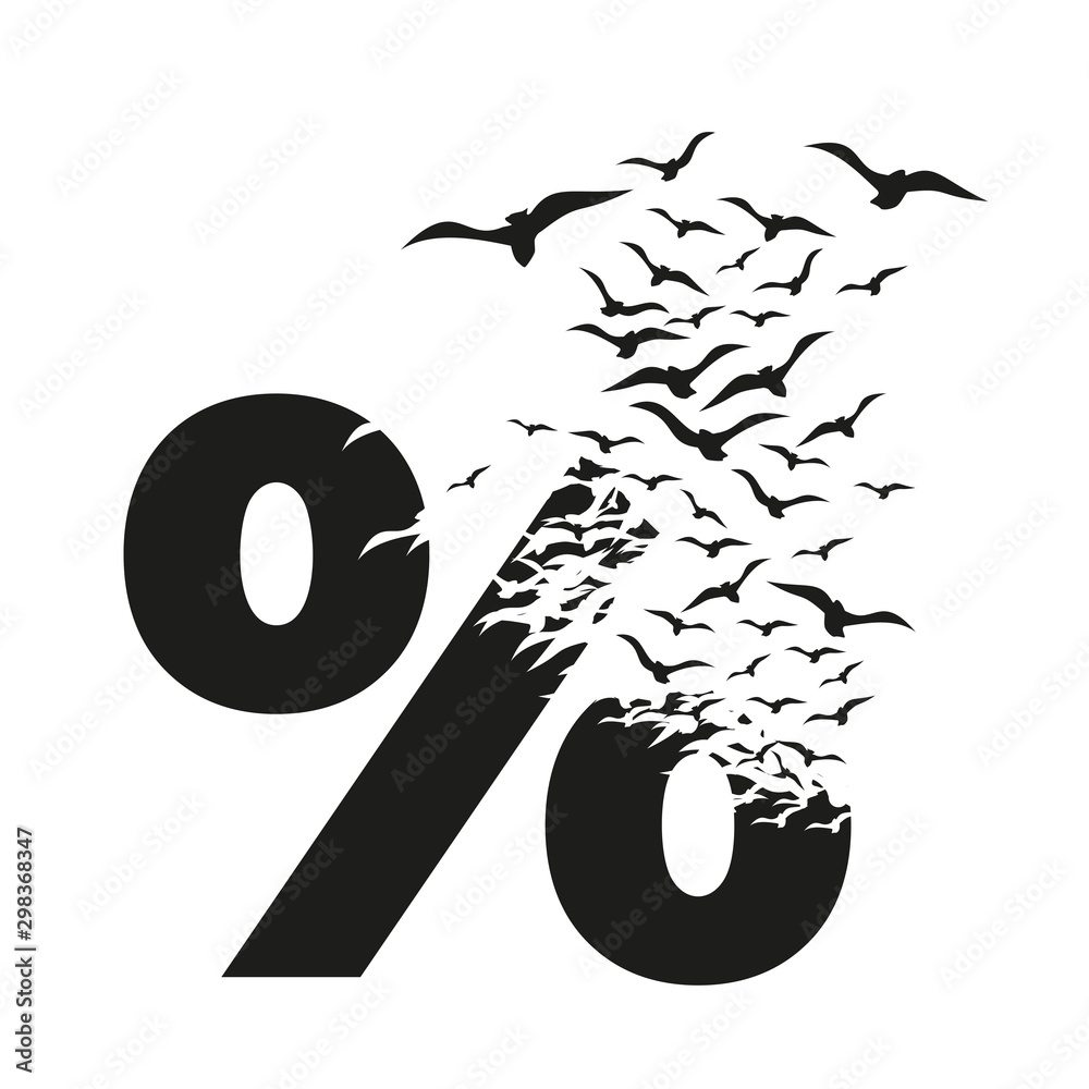 Number % with effect of destruction. Dispersion. Birds