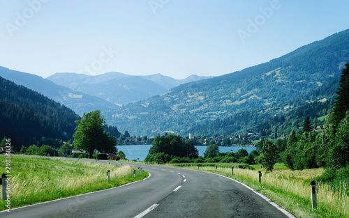 Car Road at lake Field am See of Carinthia © Roman Babakin