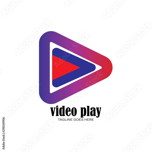 Free Download colorful play media logo design template. triangle play icon symbol design - GFXLoad