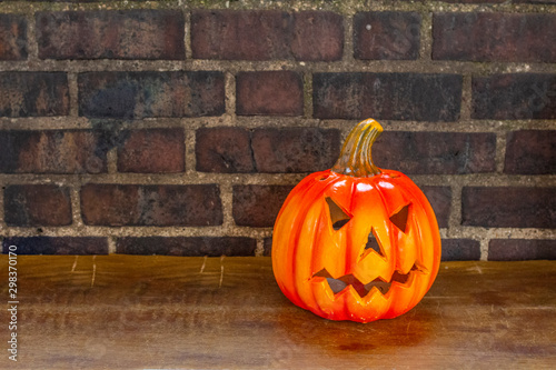 halloween pumpkin on table