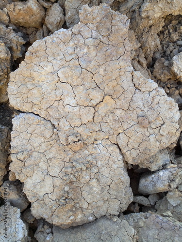 large cracks in dried brown earth