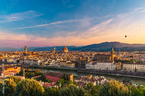 Sunrise panorama of Florence  Italy