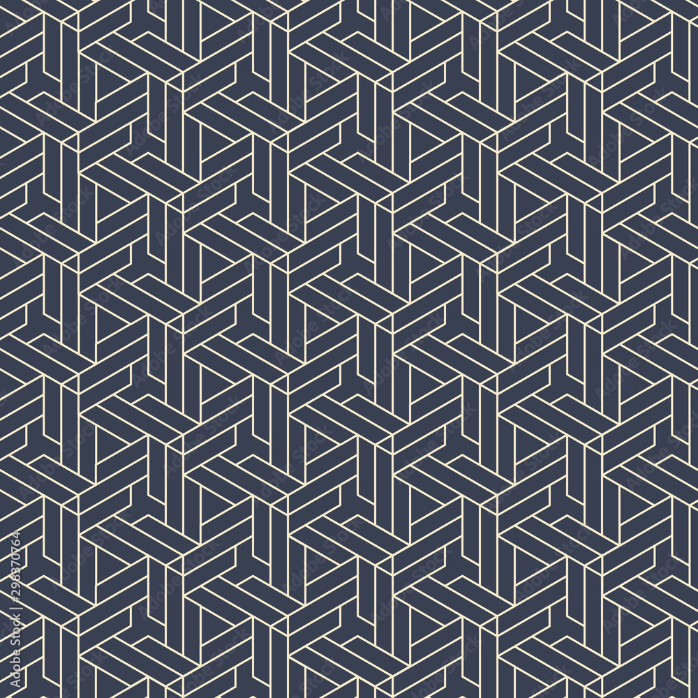 modern minimalistic blue and cream geometric abstract pattern in a futuristic isometric design for elegant backgrounds and surface designs. 