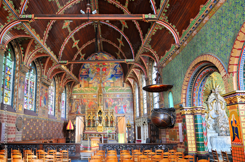 Obraz premium Interior of Basilica of the Holy Blood in Bruges, Flemish Region of Belgium.