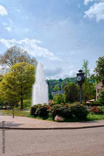 Fountain at Gonneranlage Kurpark Old city of Baden Baden Germany