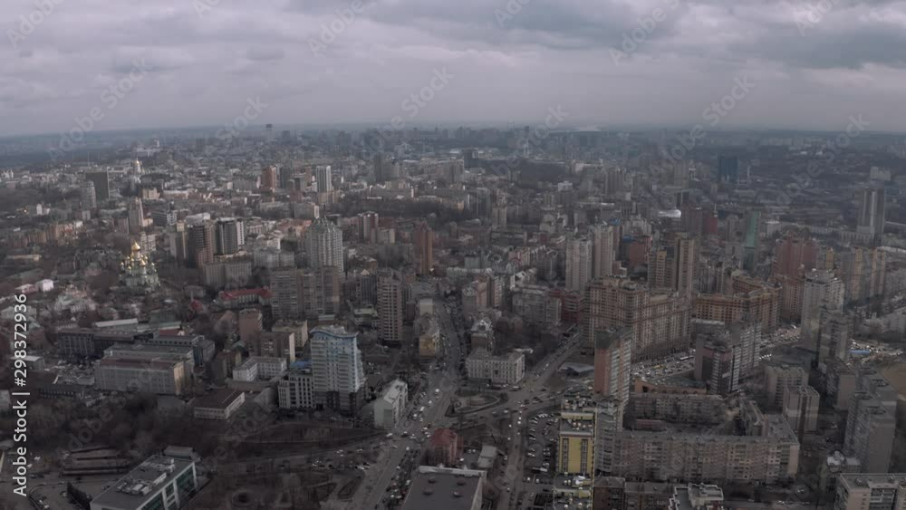 Cars traffic in Kiev, captal city of Urkaine, spring time Drone 4K flight Cars traffic in Kiev, captal city of Urkaine, spring time Drone 4K flight