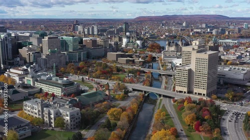 Ottawa autumn aerial city skyline 