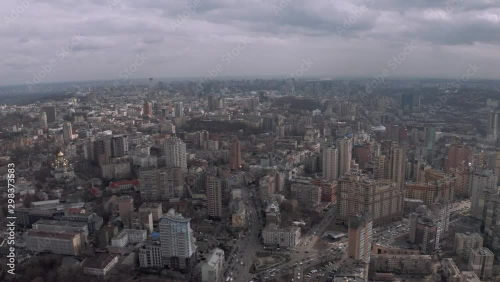 Cars traffic in Kiev, captal city of Urkaine, spring time Drone 4K flight Cars traffic in Kiev, captal city of Urkaine, spring time Drone 4K flight