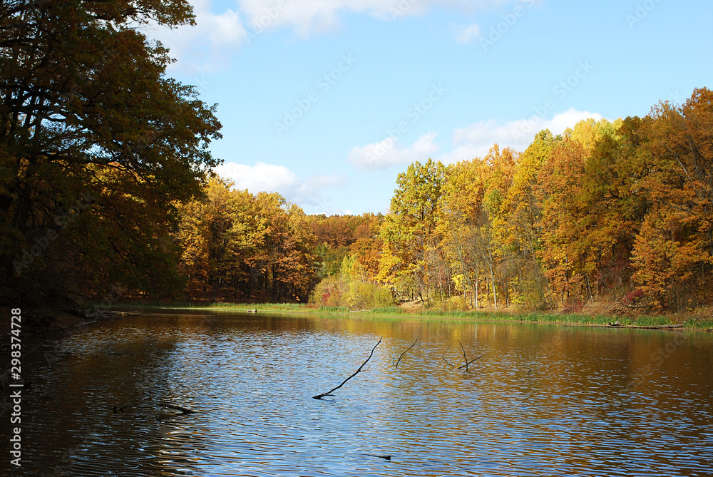 autumn landscape with lake and trees autumn landscape with lake and trees