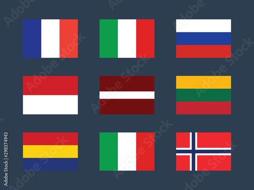 Europe countries vector flags