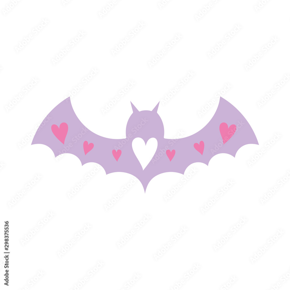 purple bat open wings with hearts love purple bat open wings with hearts love