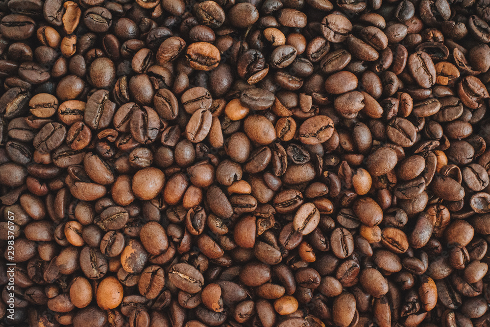 Obraz premium Co0ntinuous coffee bean background
