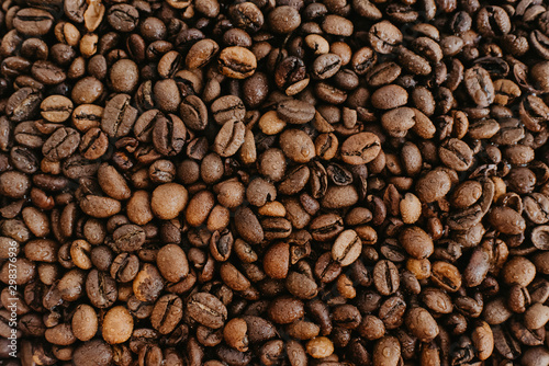 Wet coffee beans background