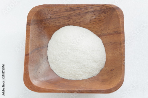 Vászonkép White agar powder on wooden plate for cooking image