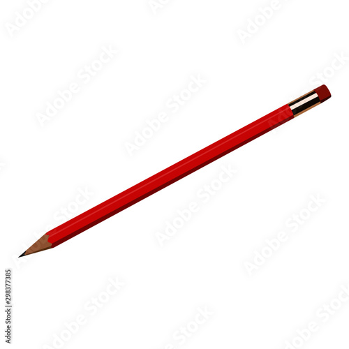 Pencil vector red realistic vector illustration isolated
