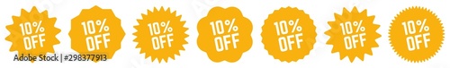 10 Percent OFF Discount Tag Orange | Special Offer Icon | Sale Sticker | Deal Label | Variations