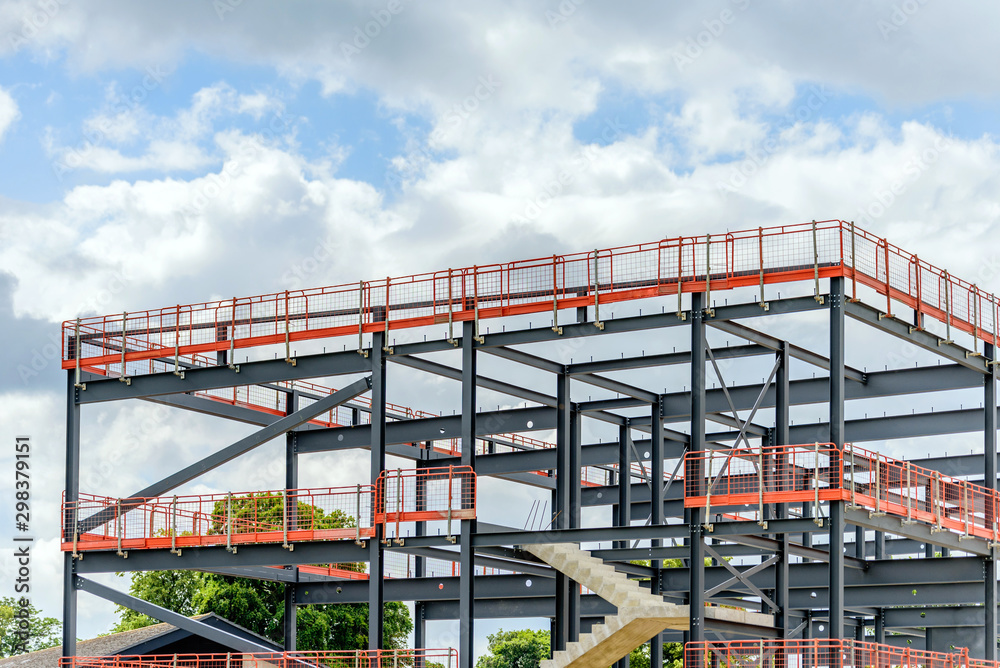 Fototapeta premium steel metal building construction framework in uk