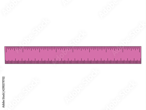 Ruler purpure realistic vector illustration isolated