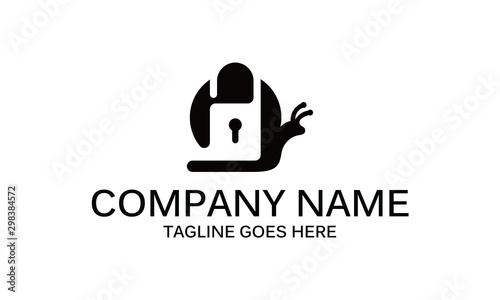 lock snail logo design idea