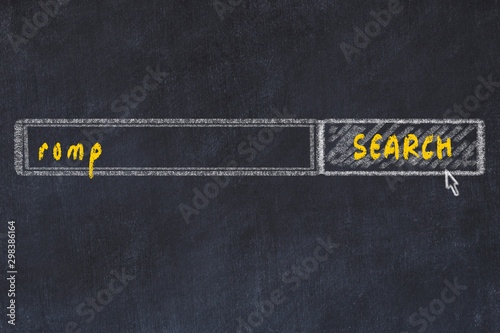 Quadro em tela Chalkboard drawing of search browser window and inscription romp