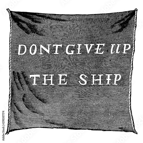 Perry's Battle Flag, vintage illustration