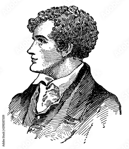 Lord George Gordon Byron, vintage illustration