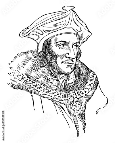 Sir Thomas More, vintage illustration