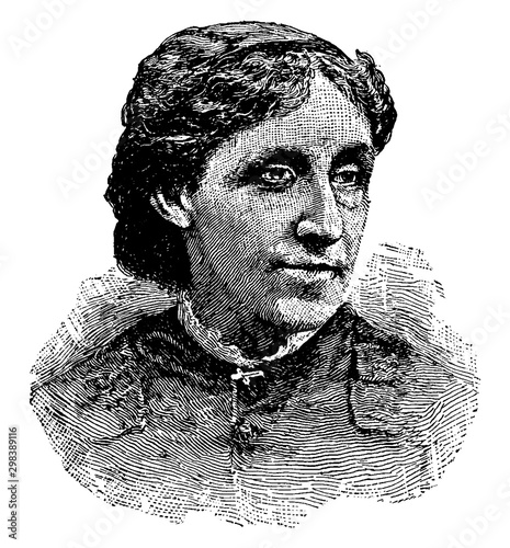 Louisa May Alcott, vintage illustration