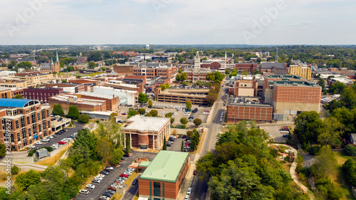 Aerial View over the Buildings and Infrastructure in Clarksville Tennessee