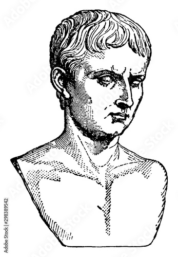 Emperor Augustus, vintage illustration