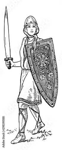 Lombard Woman vintage illustration.