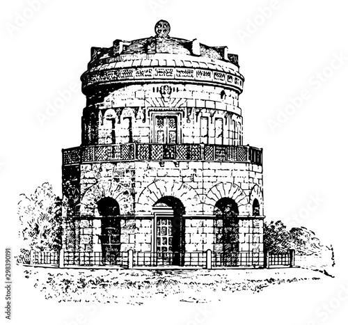 Dome, ages,  vintage engraving.