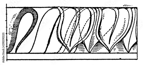 Leaf Enrichment Moulding, patterns,  vintage engraving.