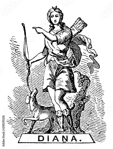 Diana vintage illustration.