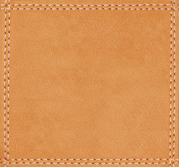 stitched leather seam frame brown color texture background