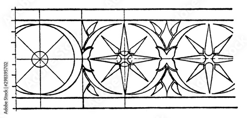 Greek Hydria Rosette Band is a design of the neck, vintage engraving.