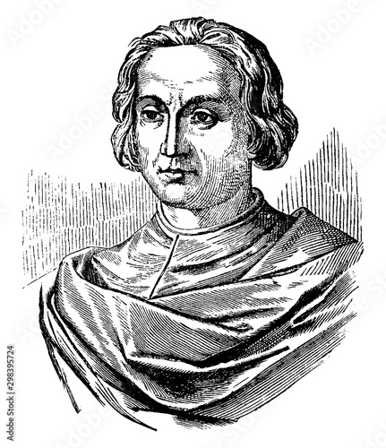 Christopher Columbus vintage illustration.