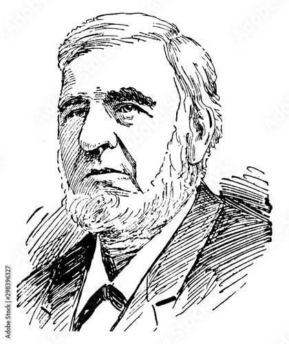 Judge David Davis, vintage illustration