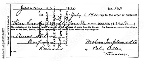 Trade Acceptance, vintage illustration.