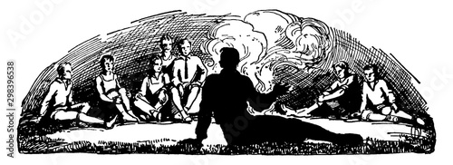 Camps vintage illustration.