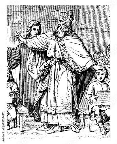 Charlemagne, vintage illustration