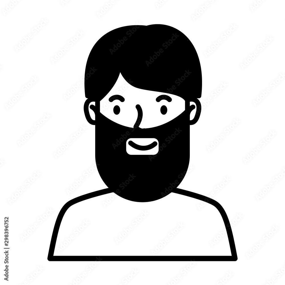 man with beard avatar character line style
