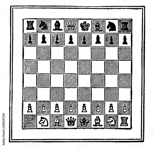 The Chess Board vintage illustration.