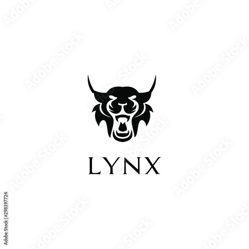 lynx head black logo icon designs
