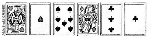 Playing Cards vintage illustration.