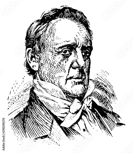 James Buchanan, vintage illustration