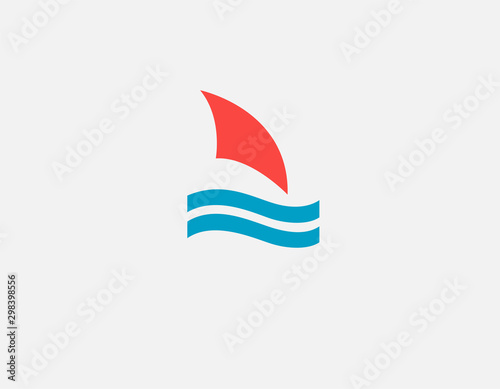 Creative abstract logo icon sign sail and sea for company