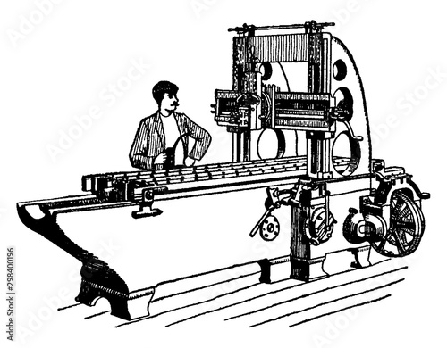Iron Planer, vintage illustration.