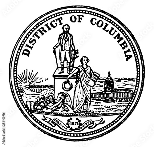 The Great Seal of the District of Columbia, vintage illustration