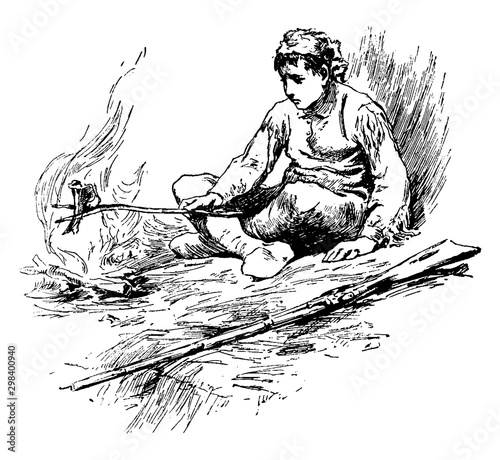 Daniel Boone, vintage illustration